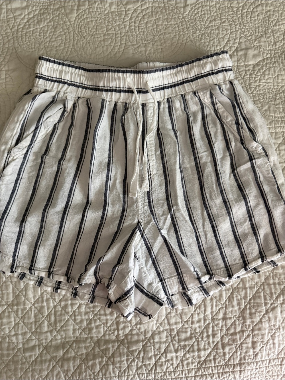 Splendid White and Black Striped Women's Shorts